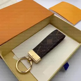 Läder nyckelkorthållare utsökta lyxdesigner Keyring Zink Eloy Letter unisex lanyard söt för kvinnor och män svartvit metall med låda