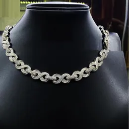 Colares moda pesada prong infinito em forma de corrente cubana colar gelo fora bling redondo 5a cz zircônia cúbica link hip hop homens mulheres jóias