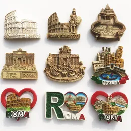 Kylmagneter Rom Italy Landmark Magnet Turist Souvenirs Colosseum Ing Pool Magnetic Kylskåp klistermärke Harts Hantverk Collection 230520