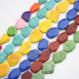 Kryształowy moda kolorowe turkusy wycie Nieregularne koraliki Naszyjnik Naturalny plasterek magnezytu fakta luźna biżuteria do wykonania DIY xj26