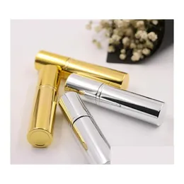 Förpackningsflaskor Brilliant Gold Sier 10 ml Refillable Portable Mini per flaskresenär Aluminium Spray Atomizer Tom Parfum Container Dhlrn