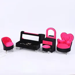 Cajas Nuevo Rosa Sofá Rojo Anillos Caja de soporte de exhibición Muebles de terciopelo Joyería Escaparate Titular Organizador