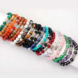 Bangle 10pc/lot 8mm Stone Bracelets Healing Crystal pulseira feminina Women Men Jewelry