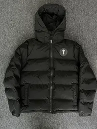 Trapstar-Jacke, modisch, für Herren, Schwarz, Trapstar-Daunenjacke, Irongate, abnehmbare Kapuze, Etter-gestickter Kapuzenpullover, Winterwärme, Herrenmäntel, Jacken