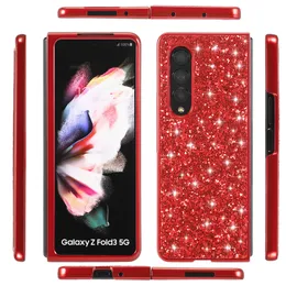 Folding Shimmering Plating Vogue Phone Case for Samsung Galaxy Z Fold3 Fold4 Flip3 Flip4 5G Durable Slim Full Protective Soft Glitter Leather Shell Shockproof