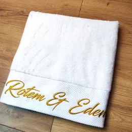 Toalha de algodão de algodão branco Toalha de toalha Towel Towel Hotel Spa Club Sauna Salão de beleza Bordado personalizado grátis