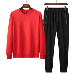 Herrspårar 2023 Spring Autumn Men Plus Size Korean Casual Sports Sweater Trousers Passar Crewneck Sweatshirt Bluza Felpe Pantalon Spodni