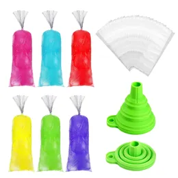 Tubos de congeladores com ferramentas de sorvete com bolsas de picolé de congelamento de funil de silicone para molde DIY A 230520