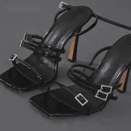 NXY Sandals Designer Narrow Band High Heels Women Street Style Summer Buckle Strap Nightclub Stripper Female Shoes 230511