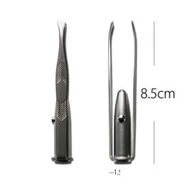 Other Home Garden Make Up Beauty Tool Stainless Steel Led Eyebrow Tweezer With Smart Light Nonslip Eyelash Hair Removal Tweezers C Dhu0Y