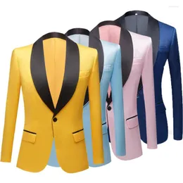 Men's Suits Terno Masculino Com Relevo Jaqueta Casual Para Casamento Formatura Cor Verde Violeta Amarelo E Azul Feito Sob Encomenda
