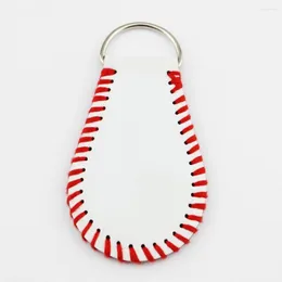 Keychains Leather Keychain Monogrammed Softball Baseball for Men Women Bag Pendant Key Ring Fashion Jewelry