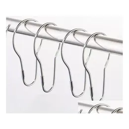 Robe Hooks 1000Pcs Stainless Steel Chrome Plated Shower Bath Bathroom Curtain Rings Clip Easy Glide Drop Delivery Home Garden Hardwar Dh9Ce