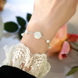 Braccialetti ASHIQI Perla d'acqua dolce naturale Bracciale con fiori di conchiglia Gioielli in argento sterling 925 per le donne Nuova tendenza