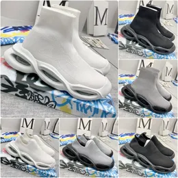 No432 Shoes Wave Men Sneakers Shoes Mid-Top Stretch Mesh Designer Stretch Plain Sticked Mid-Top Sneakers Fabric Sports Shoes Storlek 38-46