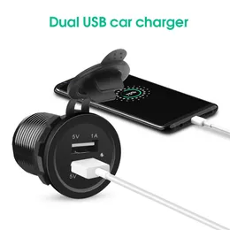 Presa per caricabatterie doppia USB per auto 12v 3.1a Presa impermeabile con indicatore LED per adattatore di ricarica per telefono per camper, barca per auto