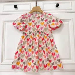 kids Designer brand dress girls Fashion Round neck color rainbow dresses all Color logo printing dresss High quality shirt skirt Baby Clothes e95R#