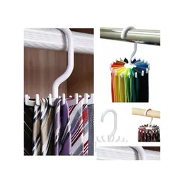 Storage Holders Racks Tie Rack Belt Organizer Hanger Closet 20 Hooks Rotating Men Neck Ties Housekee Organization Hangers Drop Del Dhqeq