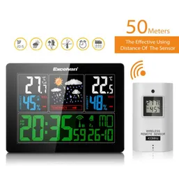 Excelvan Color Bezprzewodowa stacja pogodowa z prognozą wilgotność temperatury UE alarm wtyczki i termometr drzemki higrometr Clock9787362