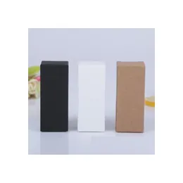 Packing Boxes 10 Size Black White Kraft Paper Cardboard Box Lipstick Cosmetic Per Bottle Essential Oil Packaging Drop Delivery Offic Dhg8C