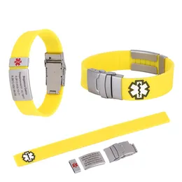 Braccialetti Braccialetti di allerta di identificazione medica personalizzati Braccialetti di identificazione di emergenza sportivi impermeabili regolabili per uomo Donna Ragazzo Ragazza