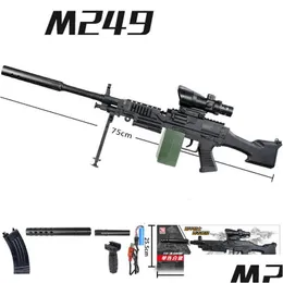 Gun Toys M249 Water Toy Electric Gel Military Blaster Model Colorf Outdoor Game Props Paintball For Boys Drop Delivery Gifts Dhtlb Dhimq