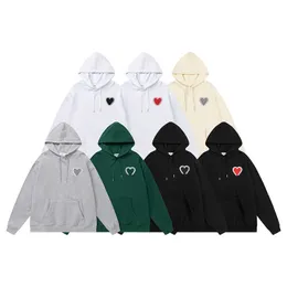 Amis Paris mode hoodie för män och kvinnor kvalitet tröja broderad röd kärlek vinter runda hals jumper par tröjor