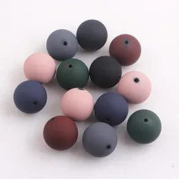 Beads OYKZA New Fashion 20mm 100pcs Round Acrylic Rubber Beads for Kids Baby Girls Necklace Jewelry DIY