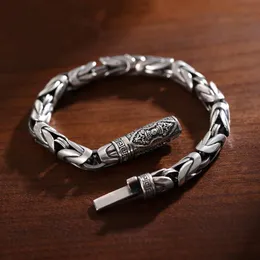 Armbanden Nya handgjorda retro mäns säkra flätade armband diamantpest tidvatten hiphop nisch thai sier smycken tillbehör