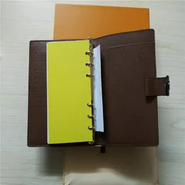 Famous Brand Agenda Note BOOK Cover Leather Diary Leather with dustbag and box card Note books Style silver ring L2432236
