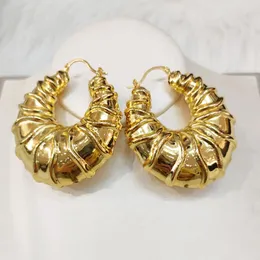 Huggie – boucles d'oreilles créoles pour femmes, tendance irrégulière, en cuivre, africain, Nigeria, grand Style, bijoux dorés, pour fête de mariage, 2022