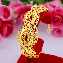 Braccialetti di lusso color oro braccialetto cavo esagerato braccialetto ampio e largo intrecciato a portata di mano per gioielli da sposa sudanesi/indiani/arabi