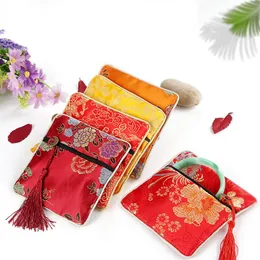 Boxen 12 Stück Schmuck-Seiden-Geldbeutel, kleine Schmuck-Geschenktüte, chinesische Brokat-gestickte Münz-Organizer-Tasche für Frauen und Mädchen