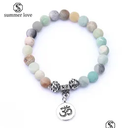 Beaded Handmade 8Mm Natural Stone Beads Matte Onyx Bracelet For Women Men Healing Nce Prayer Jewelry Wholesale Drop Delivery Bracelet Dhwue