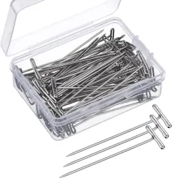 Pieces Wig T Pins Holding Display Silver 38mm Long Styling Tools Stainless Steel Dressmaker Straight Quilting