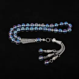 Kleidung Tasbih Österreichische Kristall 8mm Perlen mit Metall Quasten Neue Stil Kristall Frauen Gebet Perlen Geschenk Muslim Rosenkranz Hochzeitsgeschenke