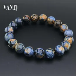 الأساور Vantj Natural Blue Yellow Pietersite Pietoyant Bracelet للنساء الرجال أفضل هدية هدية من أحجار الكريستال الشفاء من Namibia