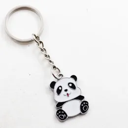 Vintage Cartoon Emamel Panda KeyChain for Keys Car Key Ring Steampunk Punk Hip Hop Couple Pendant Key Chains Jewelry Kids Bijoux