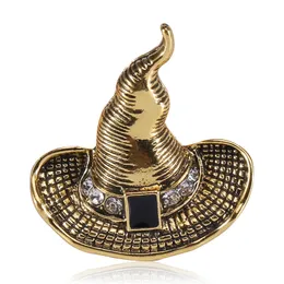 Cindy Xiang New Fashion Halloween broszki dla kobiet i mężczyzn Cartoon Metal Witch Ghost Hat Pins Brochy Funny Party Jewelry Gift