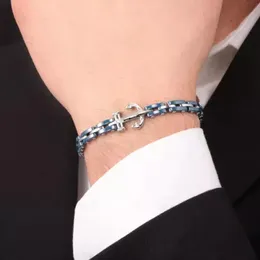 Armbänder Runda Männer Blaues Keramikarmband Edelstahl Weißstein Anker Armband 2021 Modeschmuck Geburtstag Geschenke