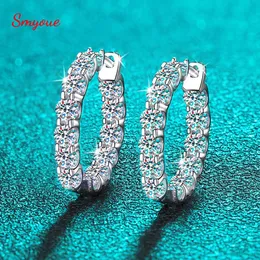 Stud Smyoue 18K placcato in totale 2,6 ct Orecchino a cerchio Moissanite completo per donne Sparkling Wedding Party Earrings 925 Gioielli in argento sterling