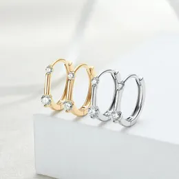 Huggie Tiny Moissanite Hoop earrings for Women 925 Sterling Silver Diamond Huggie Earrings Iced 0.26ct Moissanita Pass Tester