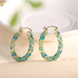 Hoopörhängen Geezenca Färgglada emalj S925 Silverguldpläterade kvinnor Cloisonne Designer Trendy Luxurious Earring 2023 Gift