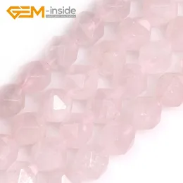 Gemma di cristallo all'interno 8x10mm sfaccettato quarzo rosa perline perline in pietra naturale perline sciolte fai da te per la creazione di gioielli filo 15 "regalo fai da te CALDO!!