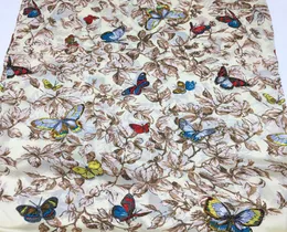 WholeNew brand silk scarves 180CM 65CM 100 silk material print Flower butterfly pattern hand hemming long scarf for women7916016