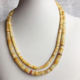 Naszyjniki 35/40/45/50/55 cm 2*4 mm 3*6 mm Heishi Old Yellow Naszyjnik Naturalny Kamień Kamień Elegancka Wykwintna Kaliak Choker Collier