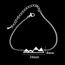 Bangle 10PCS Body Link Chain Hand Hiking Jewelry Snow Mountain Bracelet Adventure Gift for Women Outdoor Sport Snowcap Bridesmaids Gift