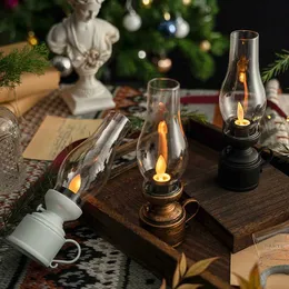 Nowatorskie przedmioty Vintage Flimeless Candle Lampa Retro Nocna światło świecznika