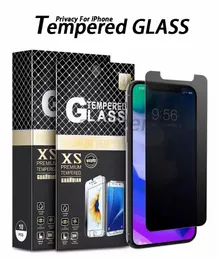 9h Privacy Screen Protector för iPhone 14 Plus Pro Max 7 8 Anti-Spy Hempered Glass XR XS 11 12 13 Mini Anti-Scratch Protective Film med detaljhandelspaket