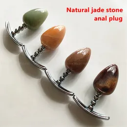 Yetişkin oyuncaklar doğal yeşim taş anal fiş küçük kristal popo fiş anal seks oyuncakları kadınlar için erkekler jade analplug yetişkin seks dükkanı rastgele renk 1pcs 230519